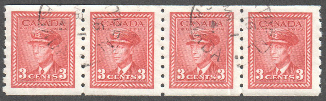 Canada Scott 265 Used VF Strip - Click Image to Close